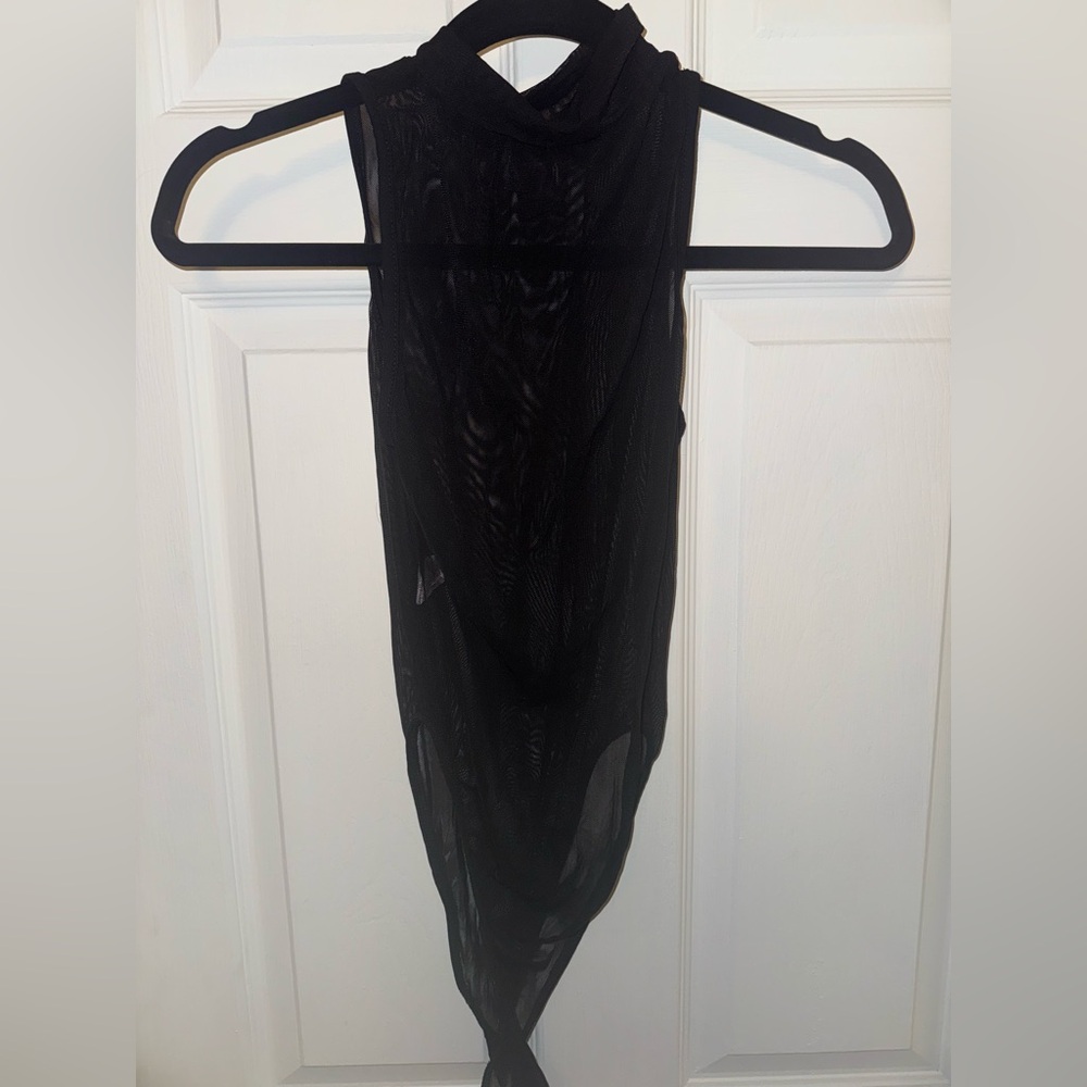 Sheer high neck bodysuit